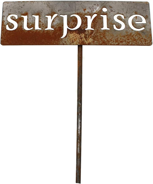 Classic Metal Garden Markers 19 Inches Tall (surprise, Naturally Rusted)