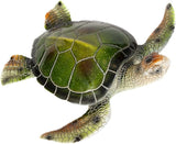 Resin Sea Turtle Decorative Statue - 16x15 Inch Tropical Wall and Garden Art -Ocean-Themed Décor for Home - Beach House - Coastal - Marine Enthusiasts (Green)