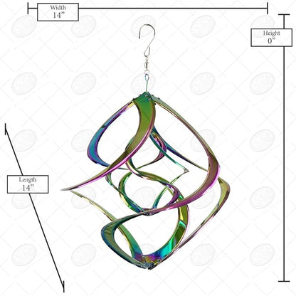 Red Carpet Studios The Original Cosmix Deluxe Helix Wind Spinner, Medium 14-Inch, Double Rainbow