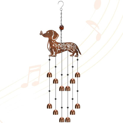 Dachshund Wind Chime for Outside, Dachshund Gifts for Women Men, Metal Memorial Gift for Dog Lovers, Outdoor Garden Patio Decor