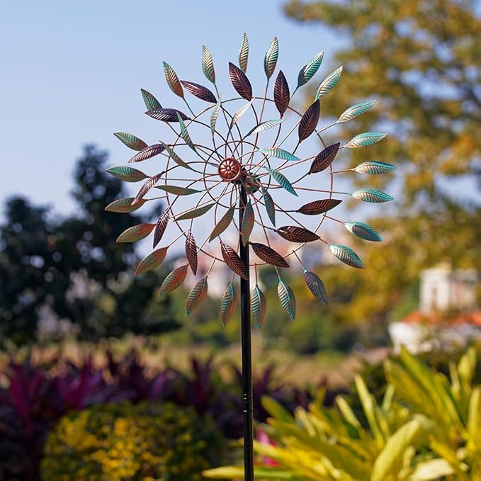 VEWOGARDEN Large Wind Spinners Outdoor Metal 3 Tier Wind Sculptures & Spinners Ornament Art for Garden, Patio, and Lawn Decoration