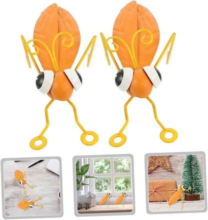 MAGICLULU 2pcs Decorative Iron Figurines for Garden Lawn and Patio Adorable Outdoor Ornaments for Themed Parties and Bonsai Landscaping Yellow