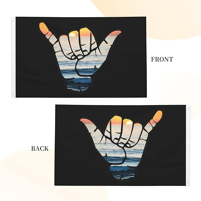 Shaka Waves Flag 3x5 Ft Double Sided Outdoor, Garden Yard Decoration Banner with Brass Grommets, for Home, Porch, Wall