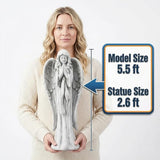 Praying Angel Statue 31.1 Inch Outdoor Garden Decor Magnesium Oxide Statues Religious Blessed Catholic Yard Patio Deck Home Hallway Entryway Sculpture