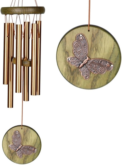 Woodstock Chimes Signature Collection, Woodstock Habitats Chime, 17'' Green, Butterfly Habitats and Nature Wind Chimes for Outdoor, Patio, Home or Garden Décor (HCGB)
