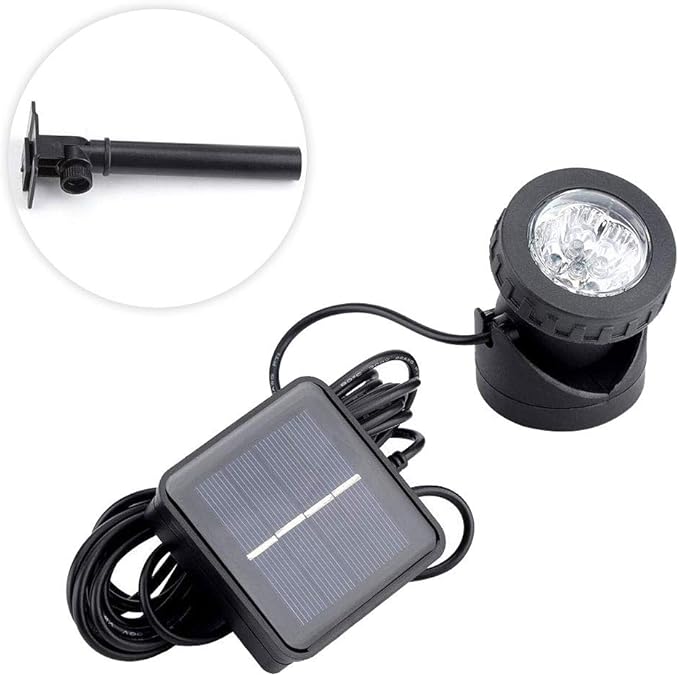 BAFOVY Solar Underwater Spotlight, 6 LED Light with Auto Dark Sensor for Garden Pool Pond Fountain Decoration
