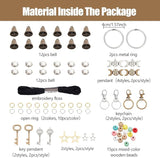FREEBLOSS 4 Set 50+pcs DIY Witch Keychain Kit Witches Wind Chimes Witch Bells Kit Witch Craft Kit Witchy Home Decor Witch Decor Witch Bells for Keys for Protection Witch Craft for Beginners