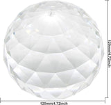 Clear Glass Crystal Ball Prisms Window Rainbow Maker Sphere Faceted Gazing Ball Prism Prism Suncatcher for Home Décor, Feng Shui, (120mm/4.72inch)