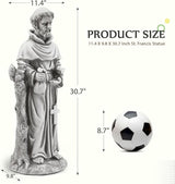 YOLENY St Francis Garden Statue Outdoor, 30.7" H Saint Francis of Assisi Statue Outside Religious Sculpture for Patio Decor