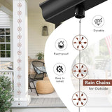 dreamysoul Rain Chains with Spinner Cups, Copper Creative Rain Catcher Chains for Gutters Downspout, Unique Rain Chain for Outside Garden Decor