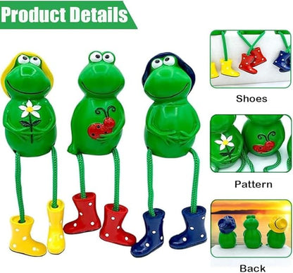Cute Frog Garden Decor for Outside, Funny Resin Garden Statues Yard Decoration Outdoor, Unique Frog/Rabbit/Monkeys Art Figurines for Patio Lawn House (Frogs a)