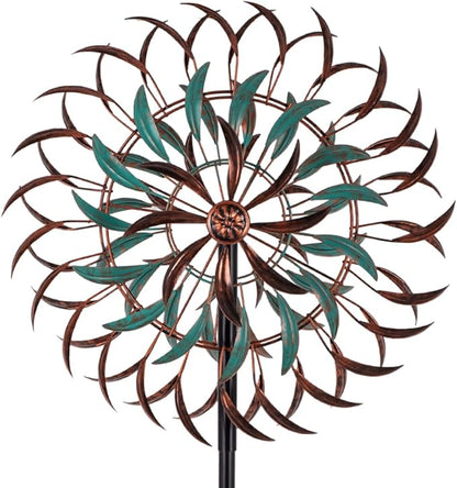 VEWOGARDEN 19" Dia Large Wind Spinner Outdoor with 6 Blades, Metal Kinetic Wind Sculptures & Spinners for Yard, Garden, Lawn Decorations