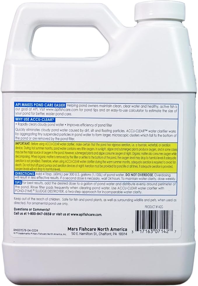 API POND ACCU-CLEAR Pond Water Clarifier 32-Ounce Bottle