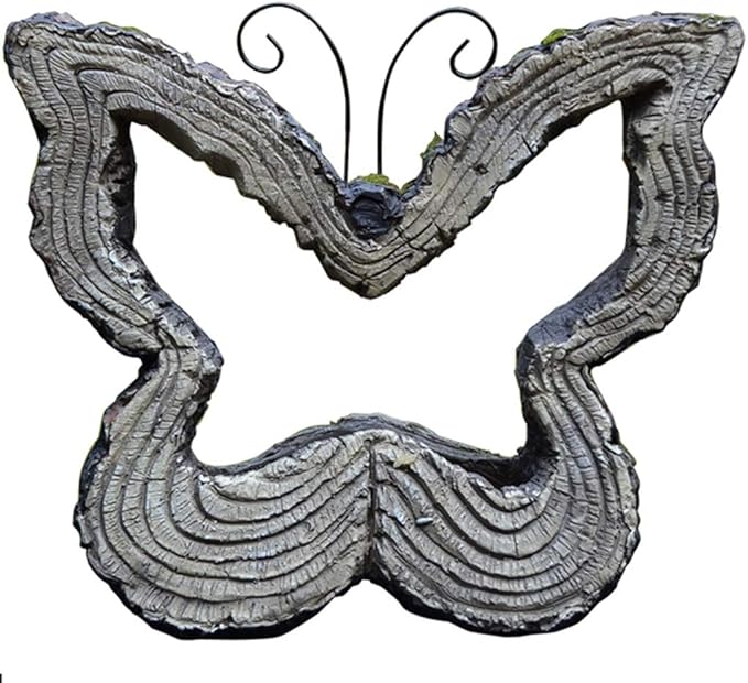 Garden Statues Outdoor Decor Balcony Figurine Outdoor Statues Garden Butterfly Flower Stand Statue, Garden Animal Flowerpot Sculpture, Outdoor Farm Lawn Decorations(A)