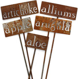 Classic Metal Garden Markers 19 Inches Tall (almond, Naturally Rusted)