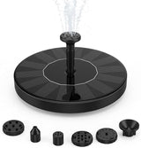 Solar Bird Bath Fountain Pump, Solar-Powered Bird Fountains, 2.5w Solar Fountain Pump with 6 Nozzles for Pond, Pool, Garden, Fish Tank (13 cm no Light)