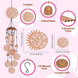 Wind Chimes for Outside, Sun Moon Aluminum Tube Windchime Melodious Melodic for Porch Patio Garden Decor, Unique Metal Memorial Wind Chimes Housewarming Gifts for Friends and Family