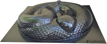 SvitMods Mold Snake DIY Statue for Garden Black ABC Plastic Concrete Cement Mould Rattlesnake Garden Decor Mold Croc for Garden Figure (D72-Small)