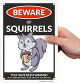 SmartSign Aluminum Squirrel Sign - 10"x7", 40 mil Laminated Rust-free - Humor Squirrel Themed Decorative Signage for Garden, Patio, Gifts - Made in USA