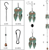 dreamysoul Rain Chains for Outside, 7.87FT Metal Leaf Adjustable Rain Chain, Decorative Rain Catcher Chains for Gutters, Downspout, Eaves, Drainage