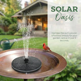 Compact Solar Bird Fountain Pump – Keep Your Garden Alive, Solar Fountain Pump for Bird Bath with 7 Spray Nozzles, Floating Fountain for Birds Bath Small Pond Garden Aquarium (7piece Nozzle Set)