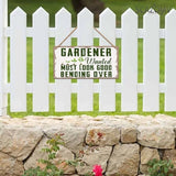 SCAZOMV Garden Sign Decor Gardener Wanted Must Look Good Bending Over Funny Outdoor Decorative Garden Backyard Patio Farmhouse Potting Shed She Shed Personalized Wooden Hanging Plaque 5"X 10"