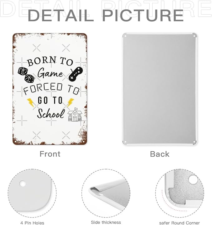 Retro Metal Tin Sign For A Game You Don't Need A Teacher Funny Wall Decor for Home,Garden,Patio,Yard,Office,Vintage 8x12 Inches Room Decorations