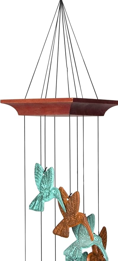 Woodstock Chimes Signature Collection, Woodstock Habitats, Hummingbird Spiral, 18'' Terra Celestial Habitats and Nature Wind Chimes for Outdoor, Patio, Home or Garden Décor (HHT)