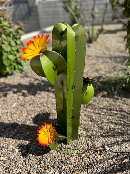 Metal Saguaro Cactus - Garden Art (Olive)