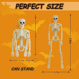 12 Packs Skeleton Halloween Decorations Outdoor with 16" Full Body Posable Joints Skeletons Decor, Halloween Party Decor Indoor, Yard Garden Lawn Graveyard Haunted House Props Spooky Party Decorations