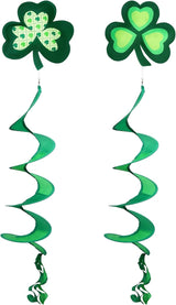 NOVWANG St Patrick's Day Wind Spinner, Green Shamrock Windsock Patrick Day Hanging Decorations Weather-Proof Polyester Irish Ornament for Garden, Patio, Lawn Hanging Decorations