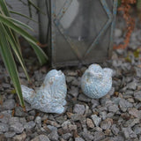 BIG FORTUNE Outdoor Bird Statues Bird Decor Figurines for Home Cement Bird Sculpture for Patio Yard Lawn Ornament, 2style/Set,Indoor Outdoor Bird Decorations Statue(Blue)