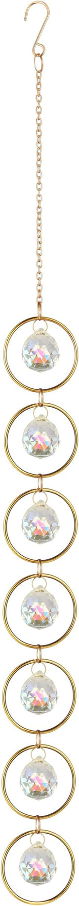 7 Chakra Crystal Suncatcher, Healing Chakra Window Ornament, 30mm Crystal Ball Sun Catcher, Hanging Rainbow Maker, Meditation, Fengshui, Yoga (AB Colors)
