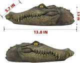 Floating Alligator Head, Pool Accessories,13.8 Inches Float Alligator Decoy for Pond, Fake Crocodile Head for Goose, Heron, Duck Deterrent Control, Garden Decor and Yard Decorations Accessories