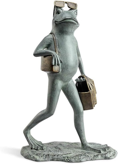 Suave Sassy Shopper Frog Garden Sculpture 34868