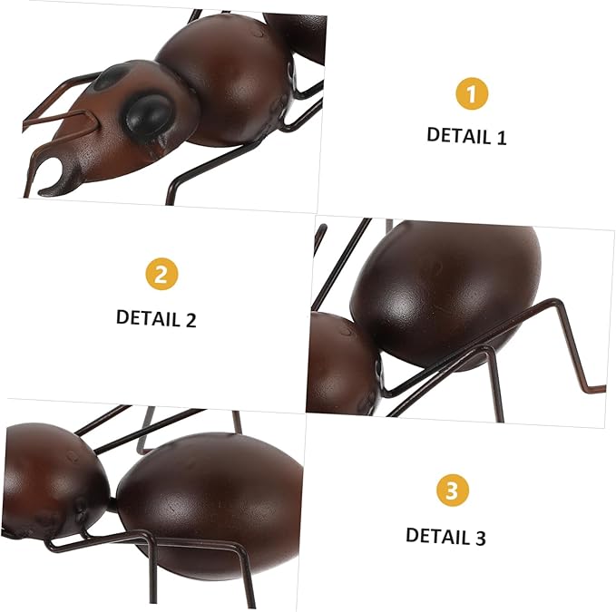 Toyvian 1pc Iron Ant Statue Figurine for Garden and Balcony Decoration Creative Ant Design Garden Ornament for Outdoor Spaces Craft for Lawn and Patio Decor