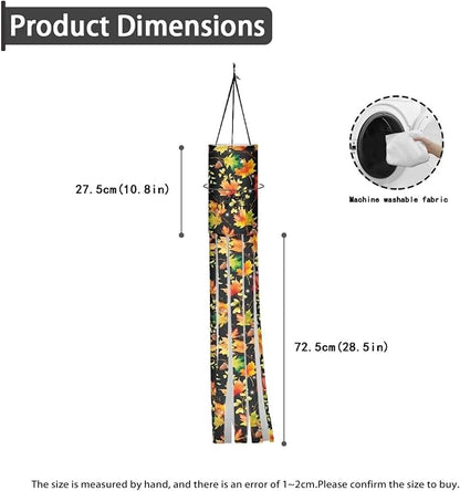 Autumn Maple Leaf Windsock 2 PC Durable Machine Washable Outdoor Hanging Flag for Home Yard Garden Lawn Patio Party Fall Thanksgiving Holiday Decoration
