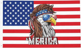 Eagle Mullet Merica Flag – 3x5 Ft Outdoor/Indoor Durable Polyester Funny 4th of July Patriotic Banner Vivid Color Fade Resistant-Sided with Brass Grommets – Bald Eagle American Banner Décor