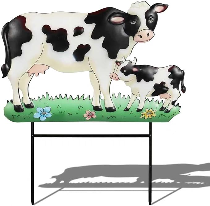 Decorative Garden Stakes with Cow Design,Ideal for Cow Lovers for Yard Art, Outside, Patio, Outdoor Decor, Garden Decorations, Lawn Ornaments