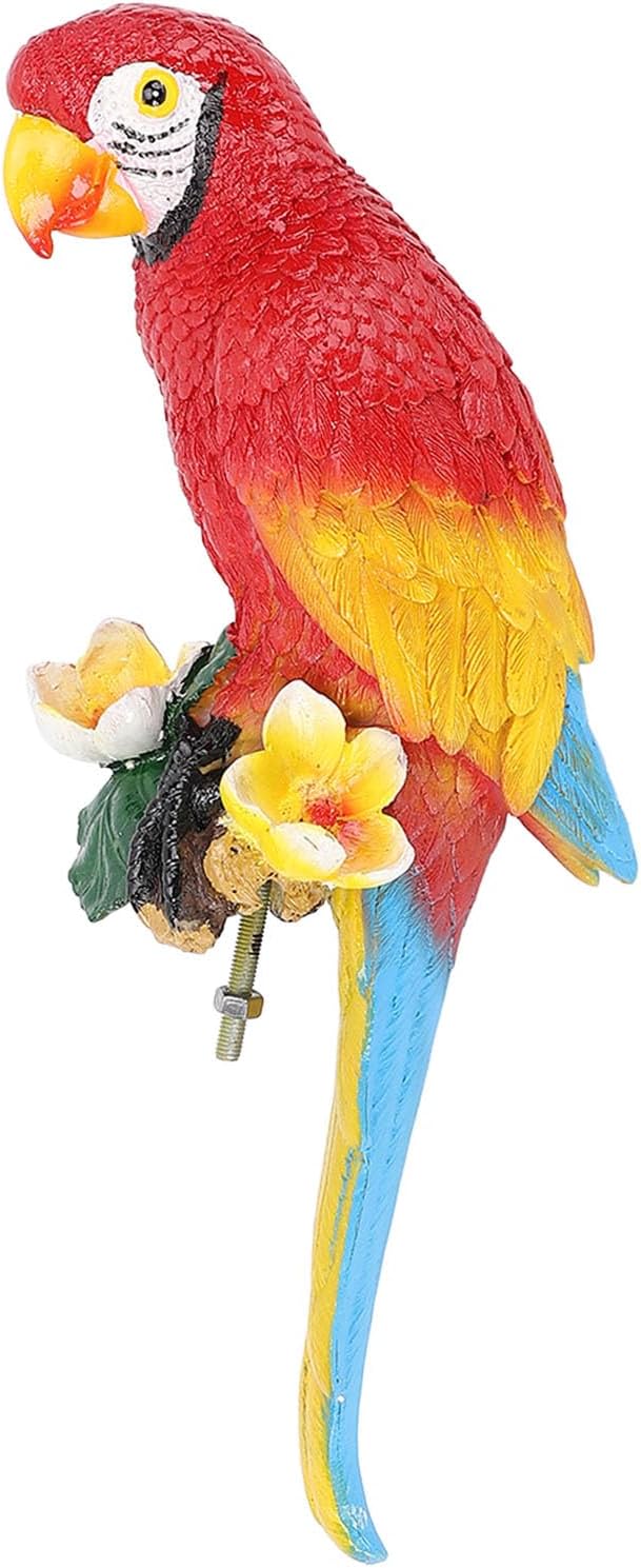 EVGATSAUTO Scarlet Decorative Figure, Tropical Sculpture, Large Weatherproof Statue for Garden, Courtyard, Balcony or Inner Walls
