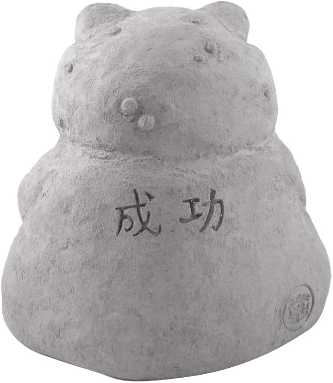 Modern Artisans Meditating Frog - Cast Stone Garden Sculpture : Large Size, Grey Stone Finish