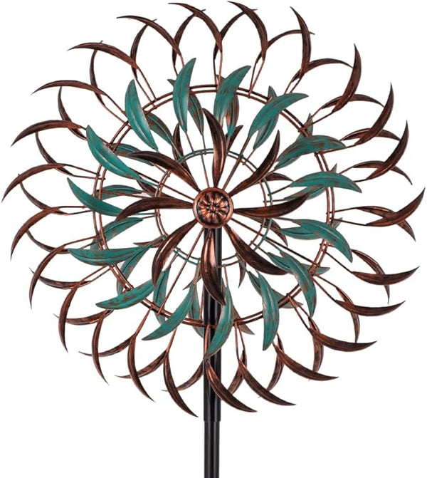 Stargarden Large Metal Wind Spinners, 20” Dia Kinetic Wind Sculptures, 6Layers Windmill Metal Yard Art Garden Decor