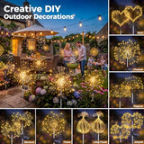Solar Garden Lights - 8 Modes Firework, 2 Pack