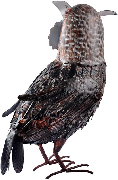 16.5" Metal Owl Statues Outdoor Garden Yard Art for Patio Backyard