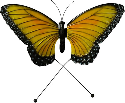 Red Carpet Studios Garden Stake Yard Art Metal and Glass Balance Rocker with Heavy Duty Stake, 67 Inches Tall, Butterfly