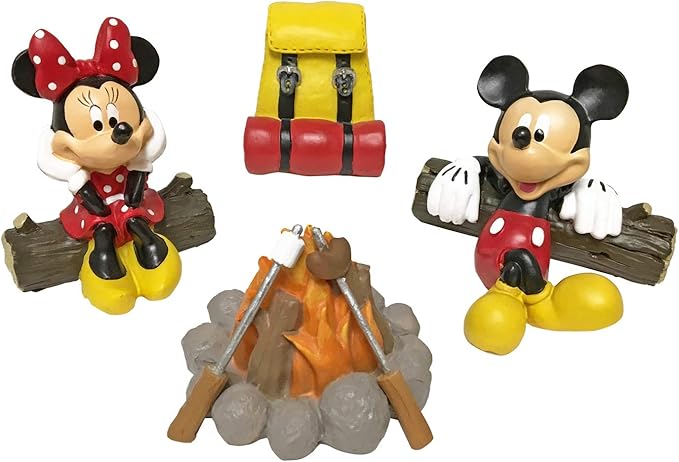 Disney Mickey and Minnie Mouse Camping Fairy Everyday Outdoor Garden Statue,s 4 inches Tall, Officially Licensed Disney Product