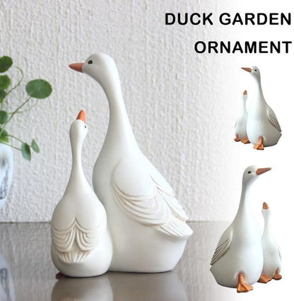 ZEshops Lifelike Mother Duck and Ducklings Resin Statue for Patio Yard Decoration - Durable and Hand-Drawn Sculpture (Extra Large Size (22cm x 14.5cm))