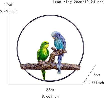 Exotic Hanging Parrot Statue - Vibrant Hand-Painted Resin Decor for Patio, Garden, Lawn, Pool, or Sunroom - Ideal Tropical Bird Gift