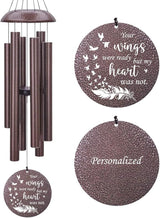 Wind Chimes Personalized, Metal Deep Tone Wind Chimes in Loving Memory, Custom Windchime for Loss of Loved Mom/Dad, Sympathy Memorial Gifts Outdoor 36inch (Produced in USA)