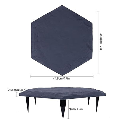 4Pcs Large Stepping Stones Outdoor Garden Walkway, Durable Plastic Pavers for Patio, Pathway, and Landscaping, Weatherproof Stepping Stones with Ground Stakes for Easy Installation